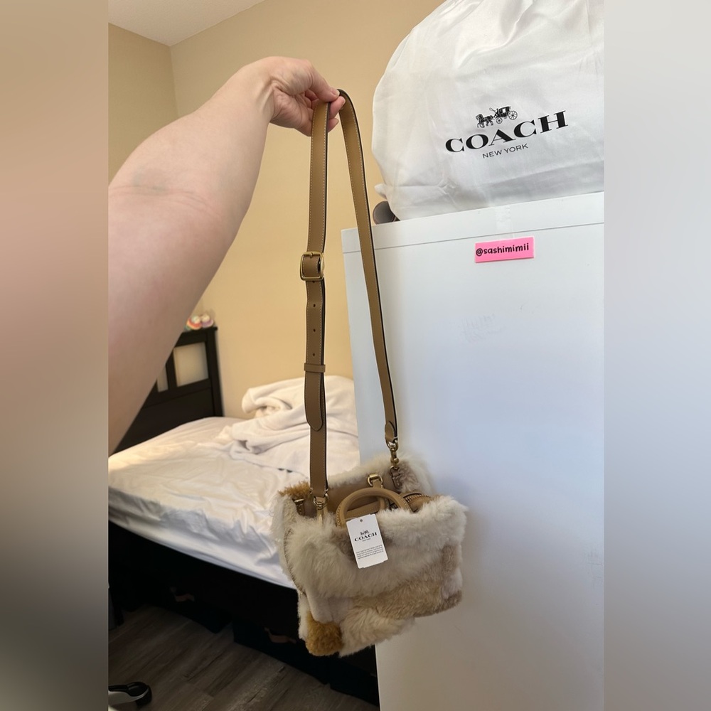 NWT Coach Shearling Rogue 20
Patchwork - Natural … - image 8